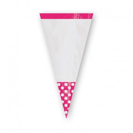 10 Sacchetti a Cono a Pois Rosa Candy Bar