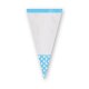 10 Sacchetti a Forma di Cono a Pois Azzurri Candy Bar
