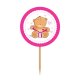 6 Toppers con Orsetto Azzurro e Rosa