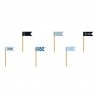 6 Bandierine Stuzzicadenti Pois e Righe Blu