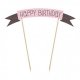 Mini Pancarta para Tarta de cumpleaños Happy Birthday de 19 cm